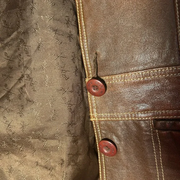 Wilson’s Leather Maxima Chocolate Trench Coat Size Medium - Picture 4 of 6